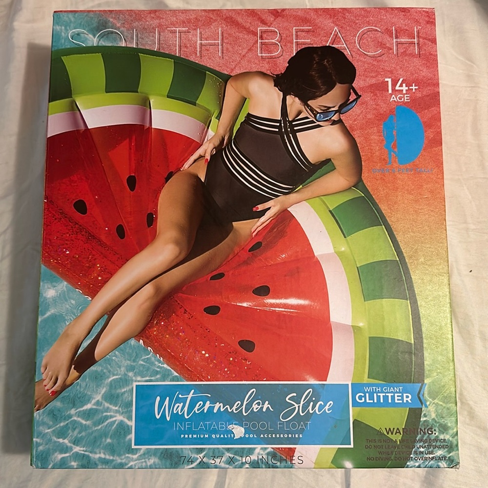 New Inflatable pool float - south beach - watermelon slice